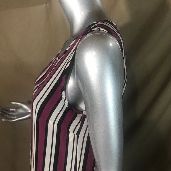 Michael Kors Small Sleeveless Tank Blouse Layered Striped Top - Picture 6 of 11